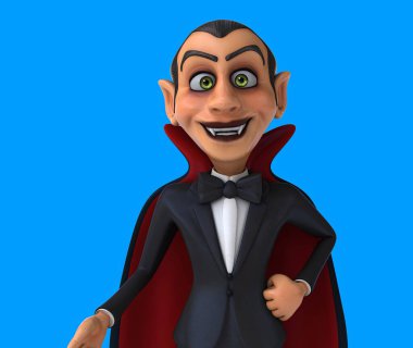 Eğlenceli 3 boyutlu vampir çizgi filmi karakteri 