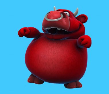 Eğlenceli 3 boyutlu boğa dansı.