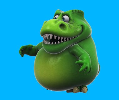 Eğlenceli 3D karikatür trex konuşuyor.