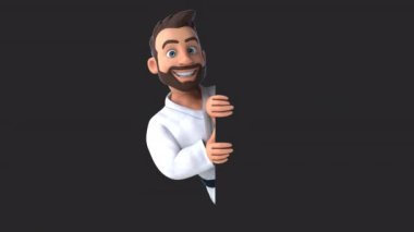 Boş kart animasyonlu eğlenceli üç boyutlu karateka 