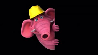Kasketli eğlenceli fil - 3 boyutlu animasyon 