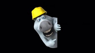 Sert şapkalı komik çizgi film karakteri at. 