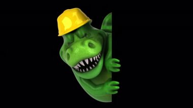 Miğferinde 3 boyutlu komik bir dinozor.