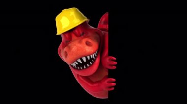 Miğferinde 3 boyutlu komik bir dinozor.