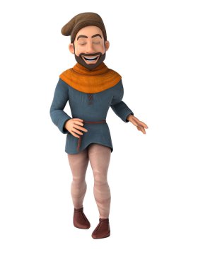 Eğlenceli 3D karikatür ortaçağ adamı