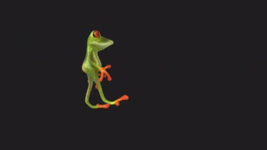 Eğlenceli kurbağa konuşması - 3D İllüstrasyon