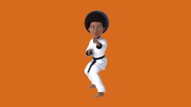 Eğlenceli 3 boyutlu çizgi film Hint kızı Karateka animasyonu 
