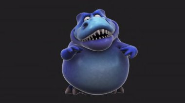 Komik çizgi film karakteri Trex konuşuyor - 3 boyutlu animasyon  