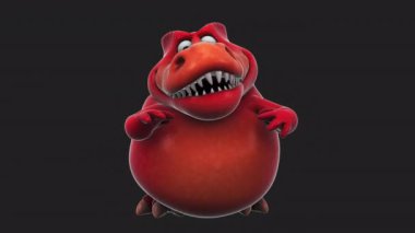 Dinozor, komik çizgi film karakteri konuşuyor - 3 boyutlu animasyon  