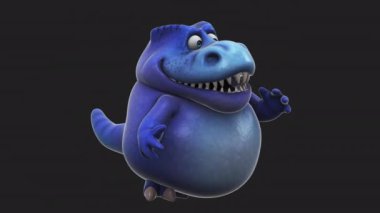 Dinozor, komik çizgi film karakteri konuşuyor - 3 boyutlu animasyon  
