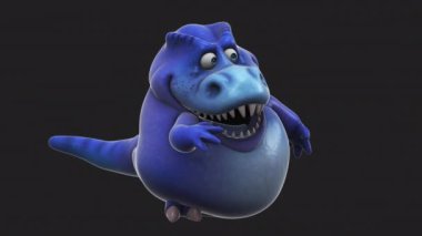 Dinozor, komik çizgi film karakteri konuşuyor - 3 boyutlu animasyon  