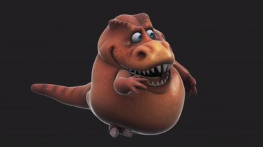 Dinozor, komik çizgi film karakteri konuşuyor - 3 boyutlu animasyon  
