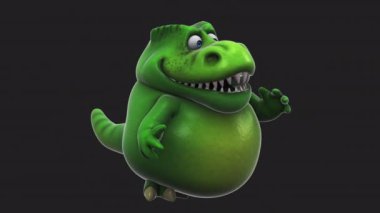 Dinozor, komik çizgi film karakteri konuşuyor - 3 boyutlu animasyon  