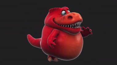 Dinozor, komik çizgi film karakteri konuşuyor - 3 boyutlu animasyon  