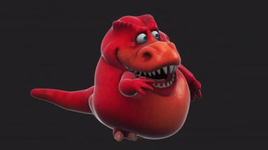 Dinozor, komik çizgi film karakteri konuşuyor - 3 boyutlu animasyon  