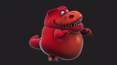 Dinozor, komik çizgi film karakteri merhaba diyor - 3 boyutlu animasyon  