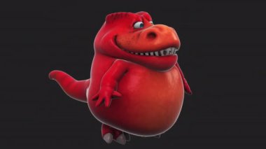 Dinozor, komik çizgi film karakteri merhaba diyor - 3 boyutlu animasyon  