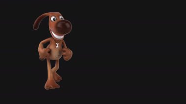 Eğlenceli üç boyutlu çizgi film karakteri Labrador yürüyüşü 