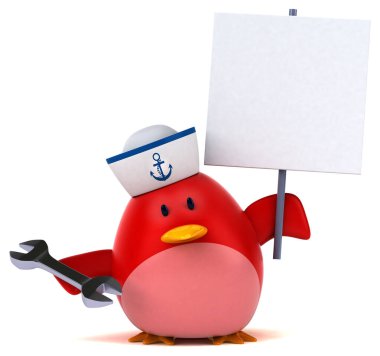 Kırmızı kuş tutma aracı - 3D Görüntü