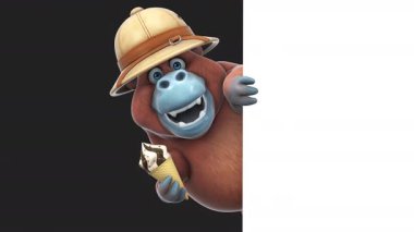 Dondurmalı eğlenceli orangutan çizgi film karakteri 