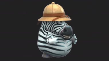 Eğlenceli 3D çizgi film karakteri safari zebrası konuşuyor. 