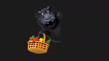 Paskalya yumurtalı 3 boyutlu komik karikatür boğası