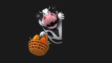 Paskalya yumurtalı 3 boyutlu komik karikatür boğası