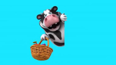 Eğlenceli 3 boyutlu çizgi film karakteri meyveli inek