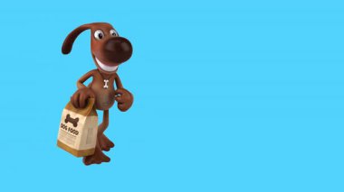 Köpek mamasıyla üç boyutlu komik bir köpek.