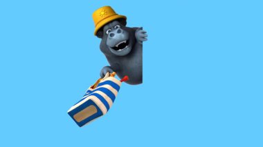 Eğlenceli orangutan çizgi film karakteri plaj çantası