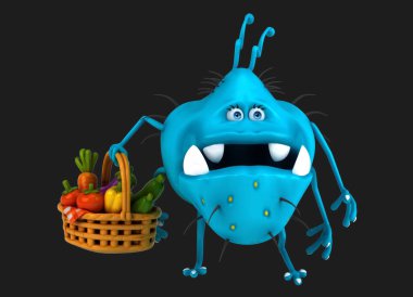 Sebzeli 3 boyutlu eğlenceli çizgi film virüsü