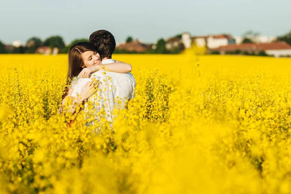 Passionate Affectionate Couple Embrace Each Other Miss Very Much Haven — Stock Photo, Image