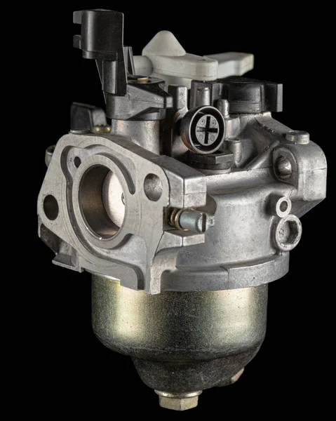 Carburetor Part Gasoline Internal Combustion Engine Spare Part Isolated Black — Stock Photo, Image