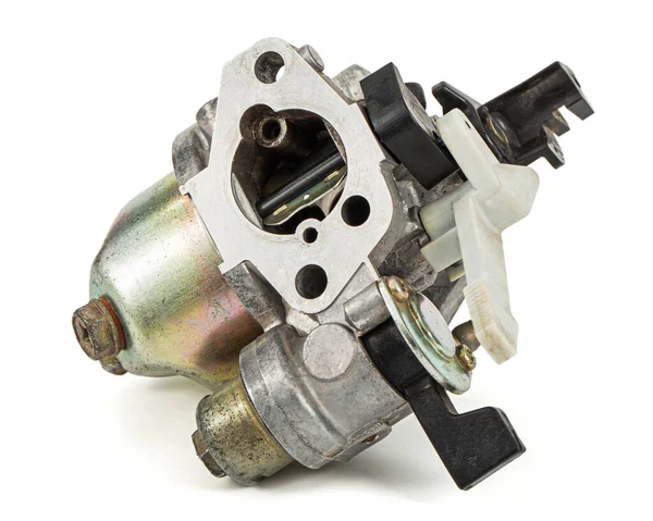 Carburador Parte Motor Combustión Interna Gasolina Repuesto Aislado Sobre Fondo — Foto de Stock
