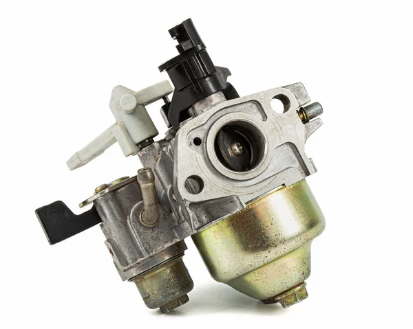 Karburátor Benzin Belső Égésű Motorjának Része Tartalék Alkatrész Fehér Alapon — Stock Fotó