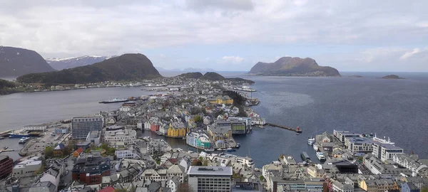 Алезунд Норвегия Мая 2022 Года Панорамный Вид Город Видового Поля — стоковое фото