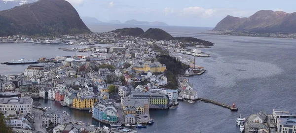 Alesund Norway May 2022 Panoramic View Town Seen Aksla Viewpoin — Foto Stock