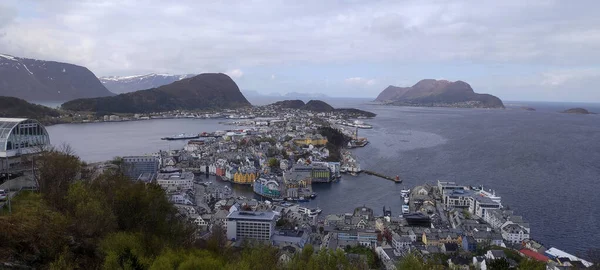 Алезунд Норвегия Мая 2022 Года Панорамный Вид Город Видового Поля — стоковое фото