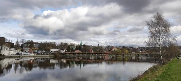 Trondheim Νορβηγία Μαΐου 2022 Πανοραμική Θέα Του Trondheim Από Γέφυρα — Φωτογραφία Αρχείου