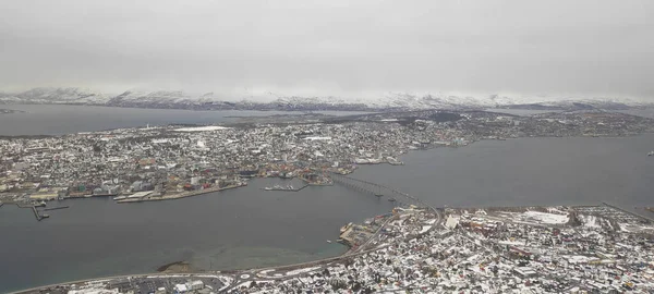 Tromso Norsko Května 2022 Panoramatický Pohled Tromso Fjellheisenu — Stock fotografie