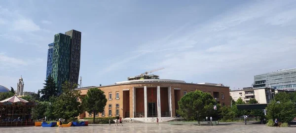 Tirana Albania Junio 2022 Sede Del Banco Albania Plaza Skenderbej —  Fotos de Stock