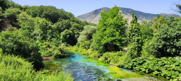 Blaues Wasser Des Frühlings Blaues Auge Albanien — Stockfoto
