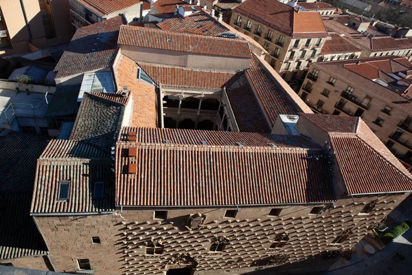 stock image Salamanca, Spain - 7 January 2021: Casa de las Conchas aerial view