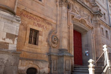 Salamanca, Spain - 7 January 2021: Entrance of Pontifical University of Salamanca clipart