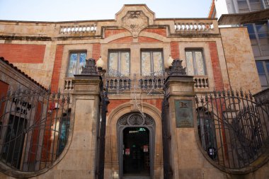 Salamanca, Spain - 10 January 2021: The main entrance of the Art Nouveau and Art Deco Museum, Casa Lis clipart