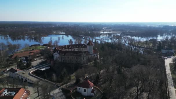 Vista Cidade Pultusk Polônia Vista Castelo Cidade Velha Tiro Drone — Vídeo de Stock