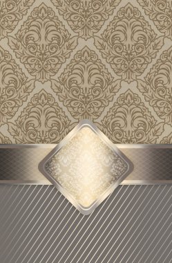 Klasik çiçek desenli ve zarif kenarı olan bir arka plan.