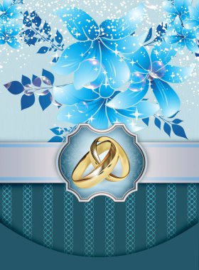 Altın yüzüklerle süslü çiçek arkaplanı..