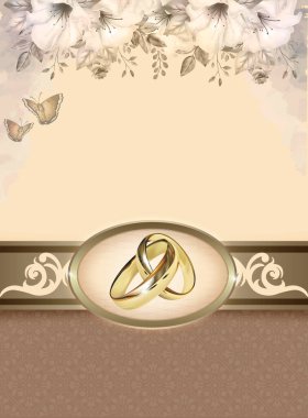 Düğün kartı tasarımı için dekoratif düğün geçmişi.