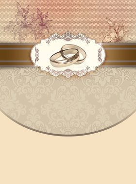 Altın yüzüklü dekoratif düğün geçmişi.